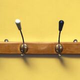 Vintage wooden wall coat rack - 4 hooks