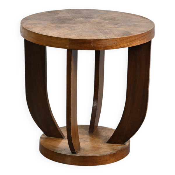 Guéridon Art Déco en bois marqueté, France, vers 1930