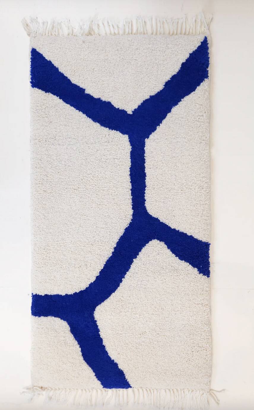 Carpet - White and Royal Blue
