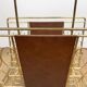 1960s faux leather and brass magazine rack