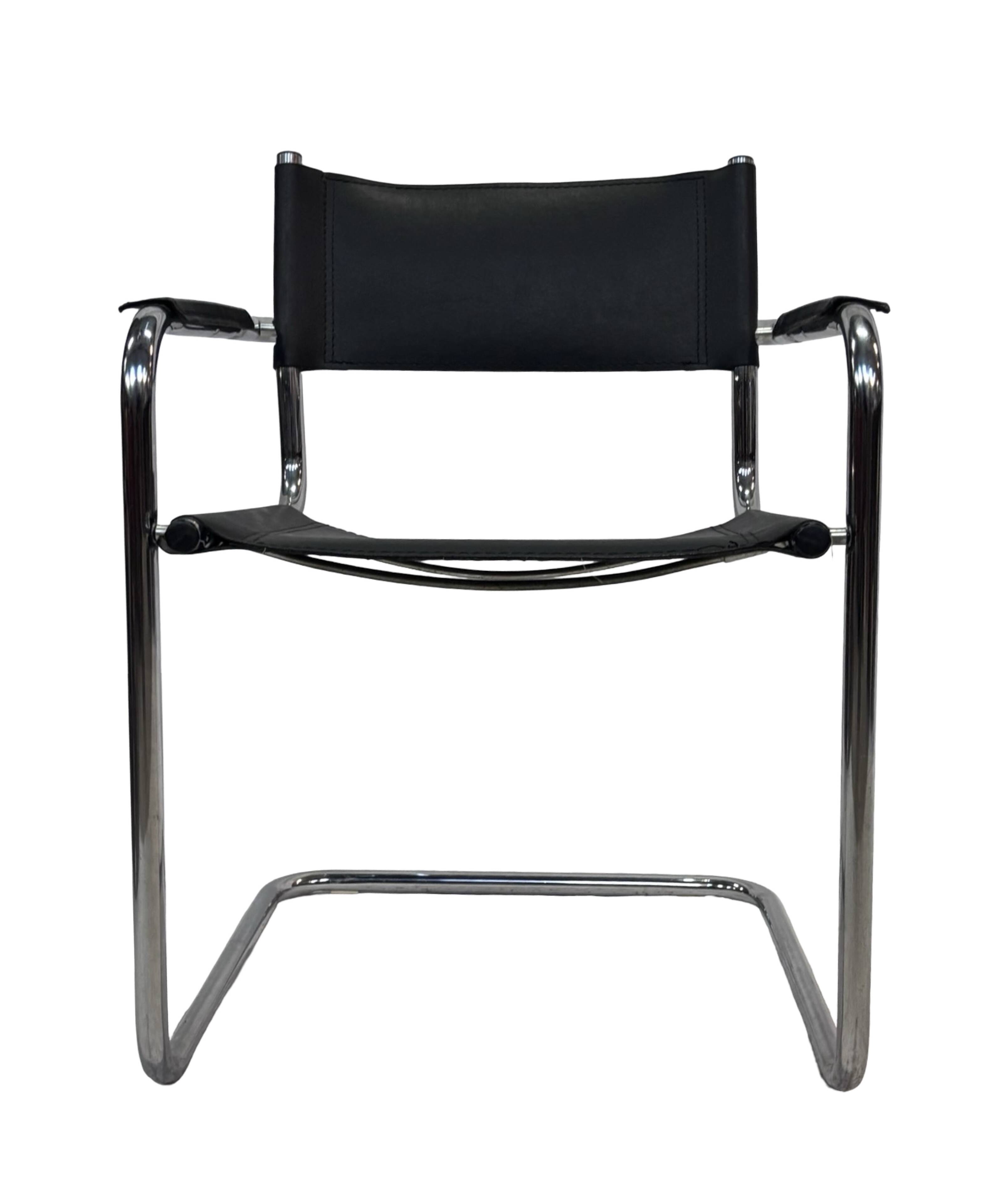 Vintage Breuer style leather chair B32/34 Italian Design