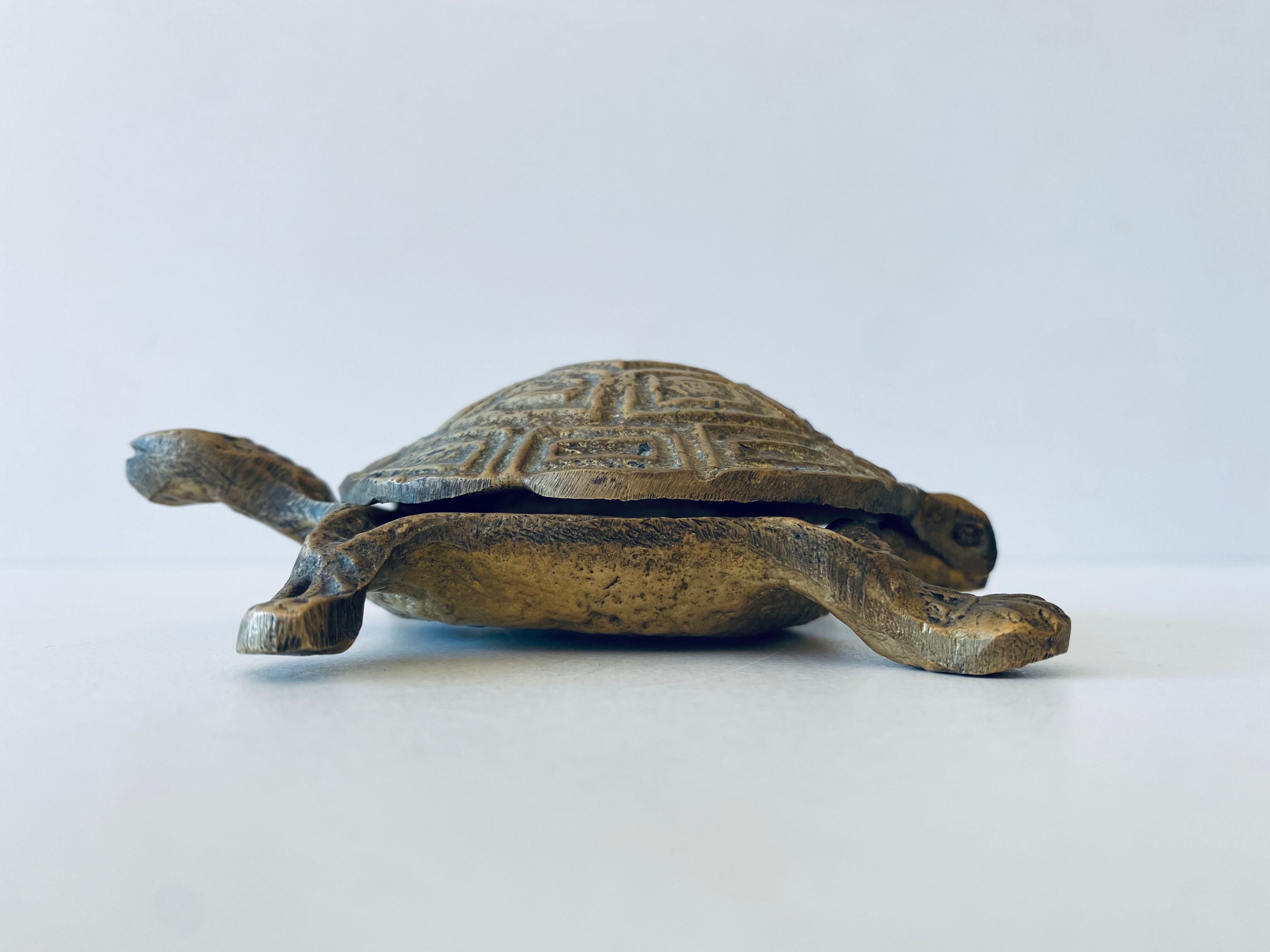 Brass turtle ashtray