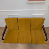 Canapé scandinave retapissé vintage teck