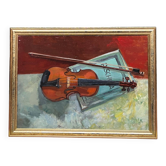 Marcel van den Plas (1939 - 2019). Still life with violin.