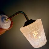 Vintage tulip wall lamp in pink Clichy glass