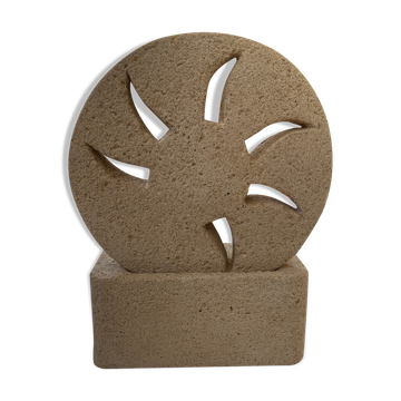 Lampe en pierre du Gard sculptée 1970