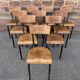 10 chaises d'école en métal et bois, 1960