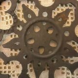 Vintage enameled cast iron trivet