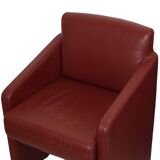 Vintage Couple Red Sofas Armchairs High Quality Faux Leather