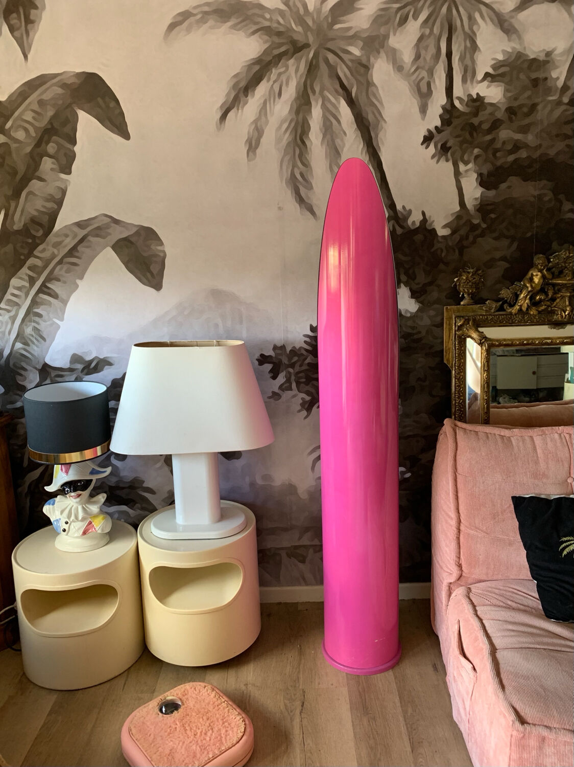 Vintage pink lipstick mirror