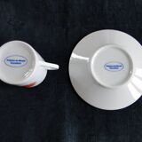 Coffee service 12 cups porcelain pattern poppy pottery of the Marais vintage 70s