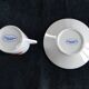 Service à café 12 tasses porcelaine motif coquelicot poteries du Marais vintage années 70