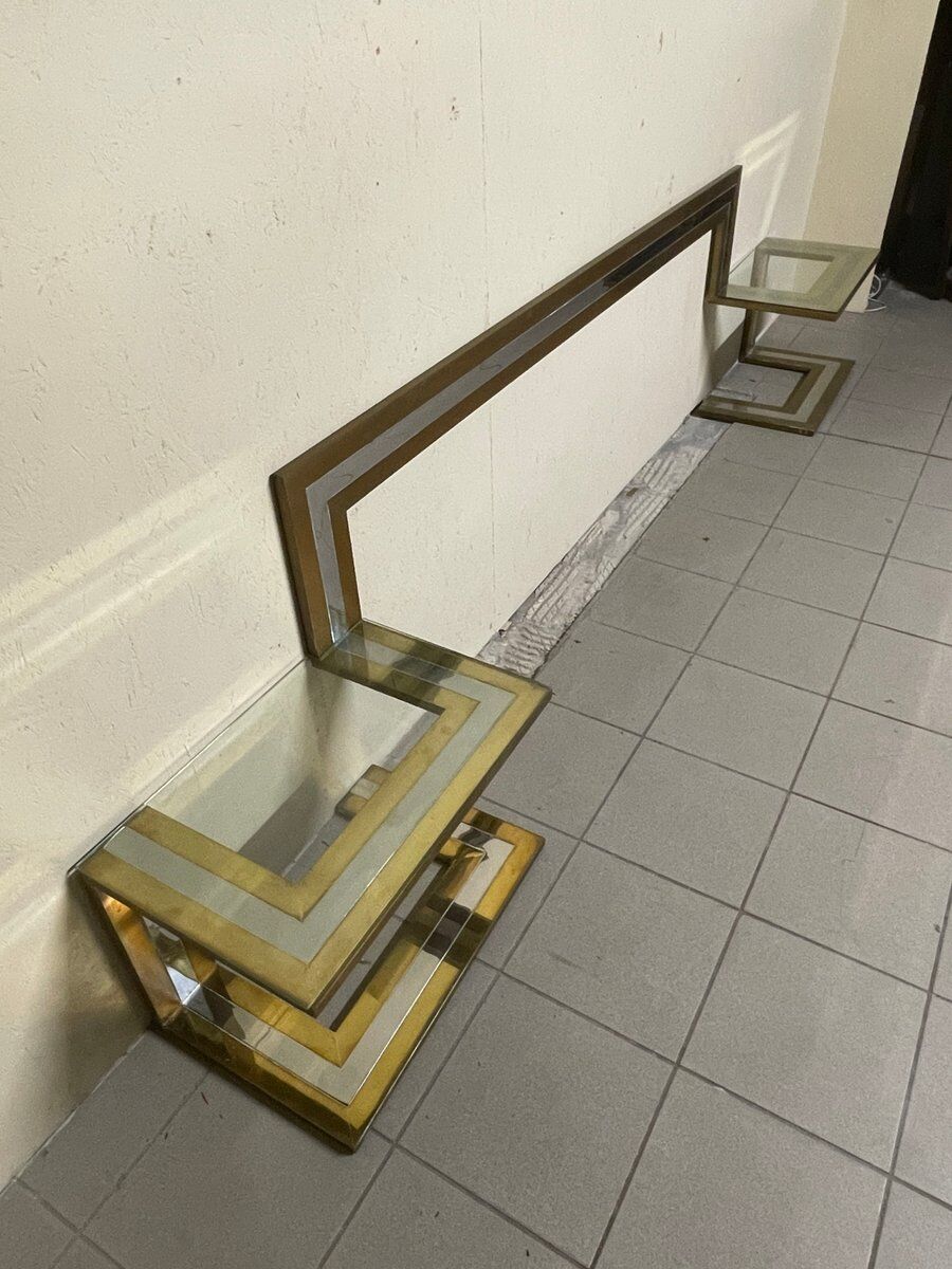 Headboard with bedside tables by Sandro Petti, 1970s.