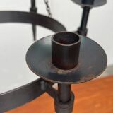 Vintage brutalist wrought iron candle holder by Boltze, 1970s.