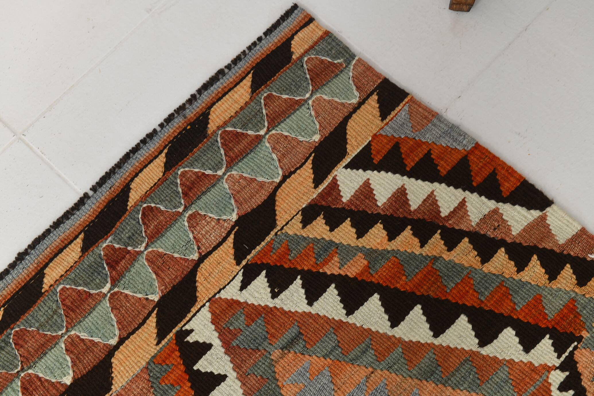 6x10 Soft Colors Anatolian Kilim,Geometric Style Vintage Rug,300x176Cm
