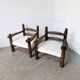 Pair of Dudouyt armchairs from the 1950s, oak.