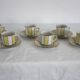 6 60s striped iridescent porcelain coffee cups