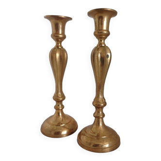 2 brass candle holders