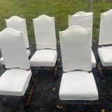 6 chaises Louis XIII en noyer