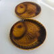 Set of 2 Sarreguemines earthenware dishes with fish decoration