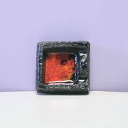 Vintage coarse brown & red ashtray