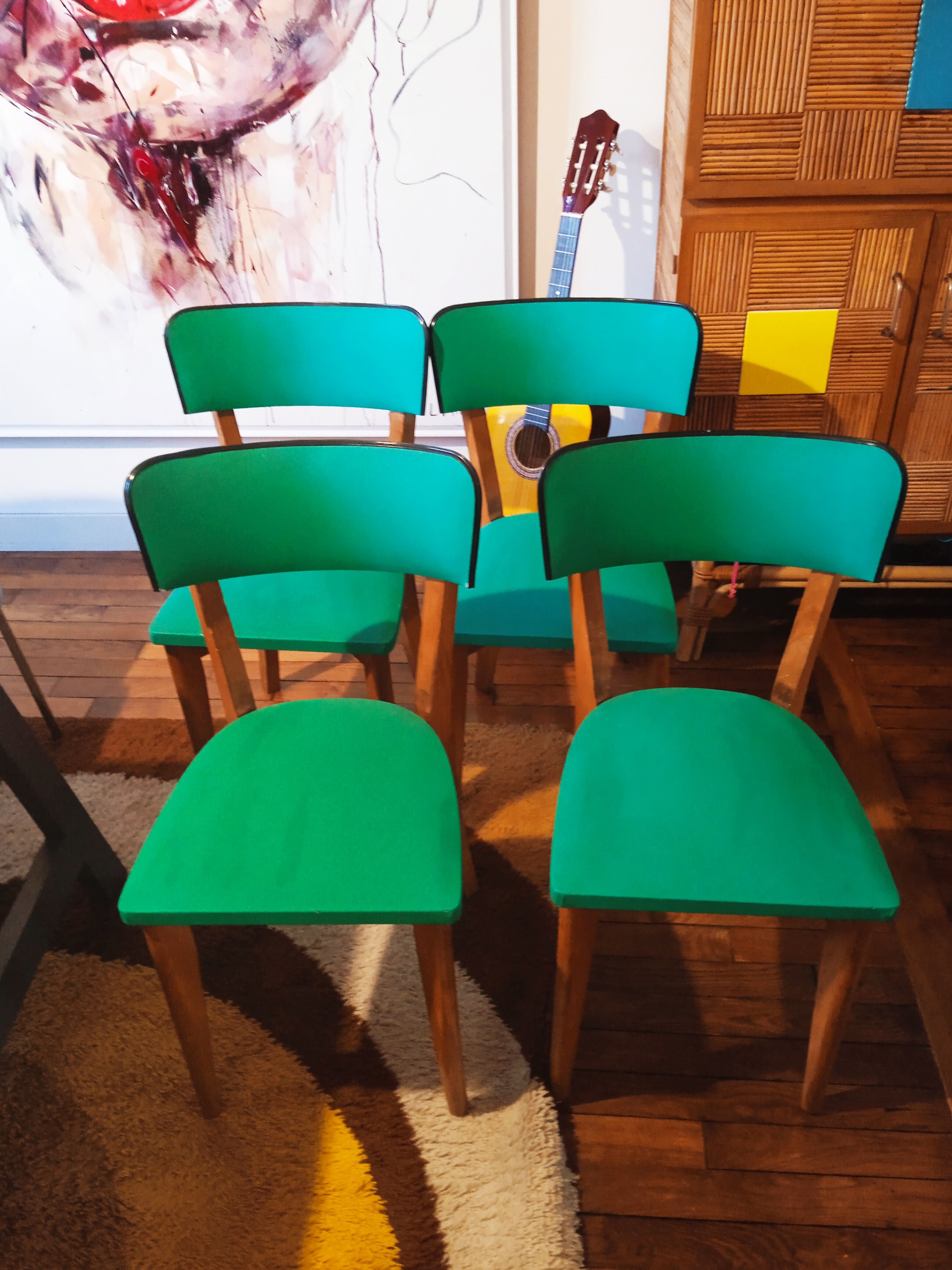 Set of four scandinavian chairs