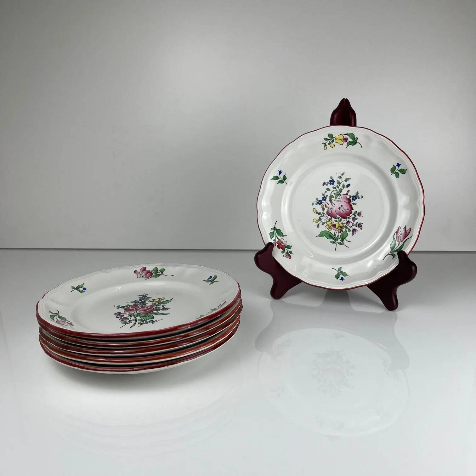 6 dessert plates KG Luneville, model Réverbère