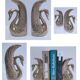 Pair of vintage stylized brass bird bookends