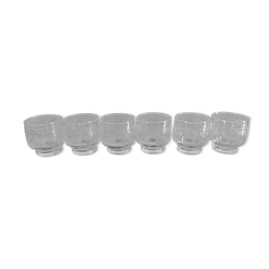 Lot de 6 verres à eau décor raisins