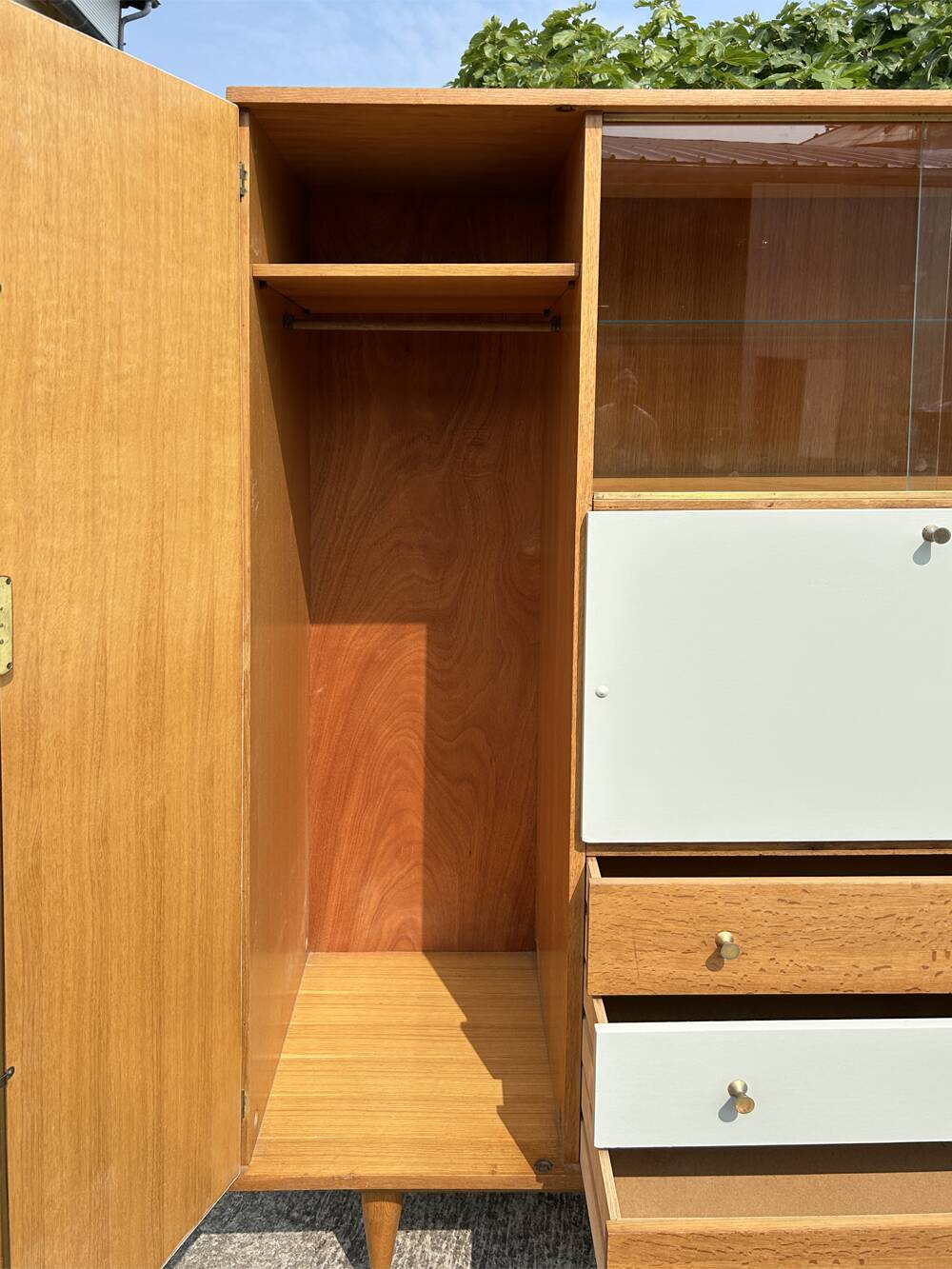 Secretary, bookcase, cupboard, wardrobe, 60s, vintage