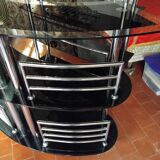 Bar set, tempered glass shelf and 2 stools