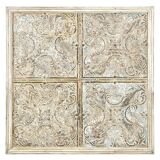 Decorative sheet metal wall plaque and wooden frame