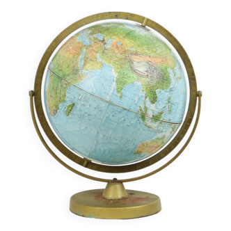 Globe Globe Gyroscopique Sixties Avec Relief Reader's Digest 40cm