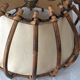 Vintage rattan pendant lamp with paper lampshade