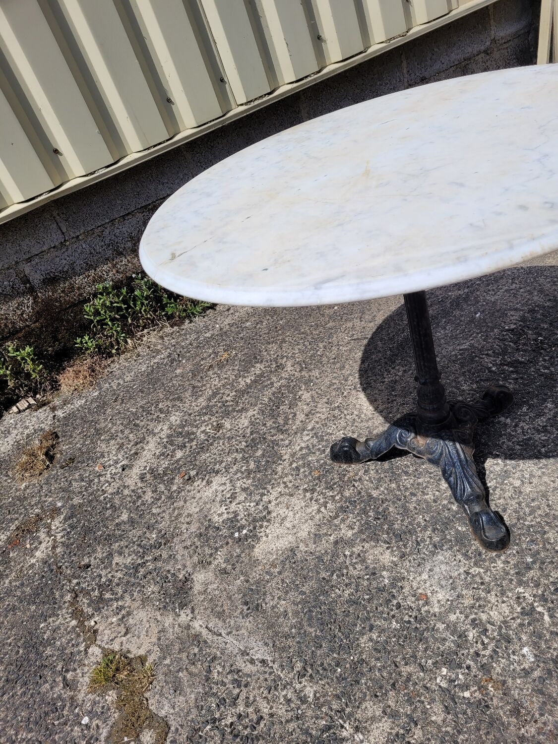 Bistro table with marble top