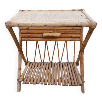 Rattan bedside table