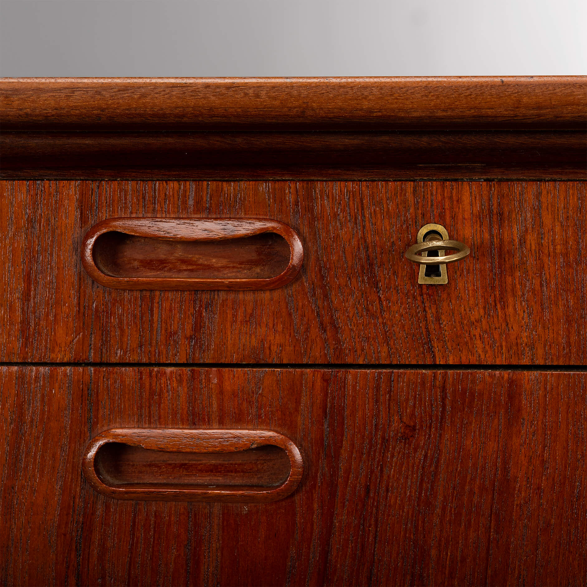 Danish vintage teak design desk by svend age madsen for hp hansen, 1960s