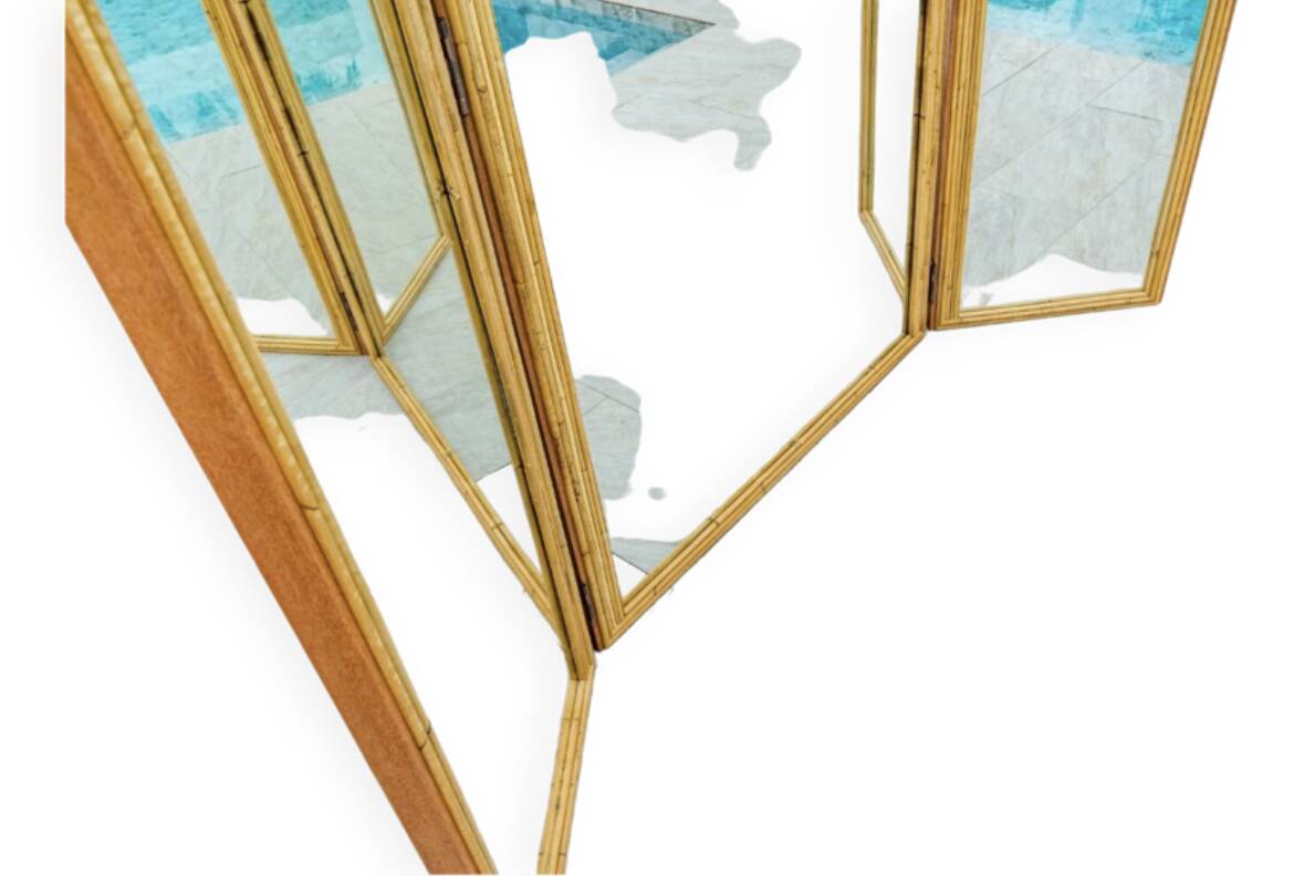 Mirror and rattan screen
