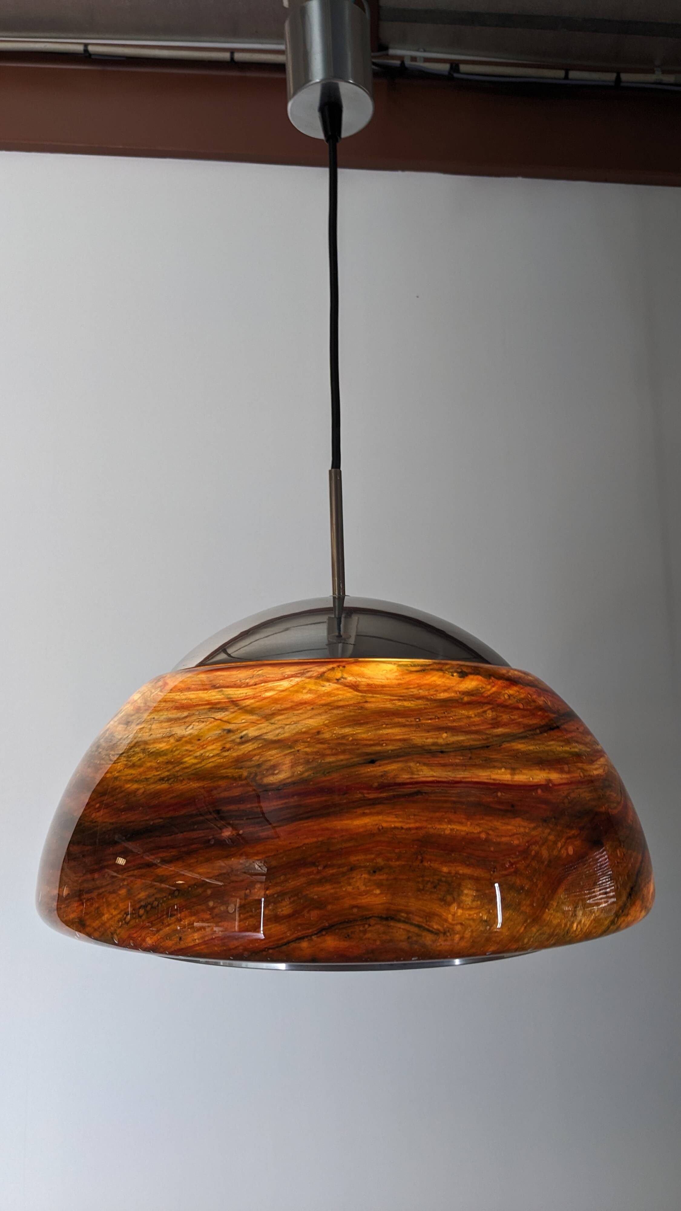 XL Murano glass pendant light by Doria Leuchten, Germany circa 1970
