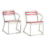 Anciennes chaises empilables d’extérieur (vers 1920). Ensemble de 2 pièces