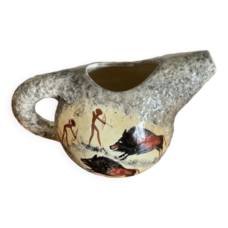 Pitcher Vallauris prehistoric scenes
