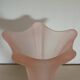 Vintage frosted pink glass corolla vase