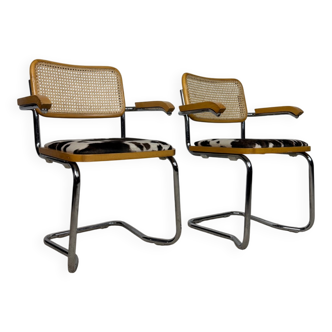 Italian design armchairs – cane, chrome and wood – Cesca spirit
