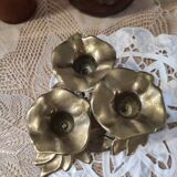Brass flower candle holder