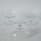 set of 5 engraved crystal champagne glasses 1950 9 x 6.5 cm