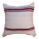 burgundy and white striped cushion in handmade wool