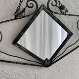 French Art Deco wrought iron mirror, 1930s