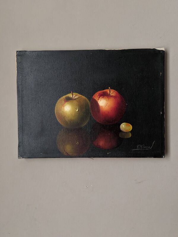 Nature morte huile sur toile tableau contemporain décoration campagne