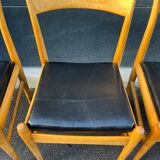 Scandinavian chair in wood and skai