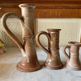 Vintage stoneware candlesticks